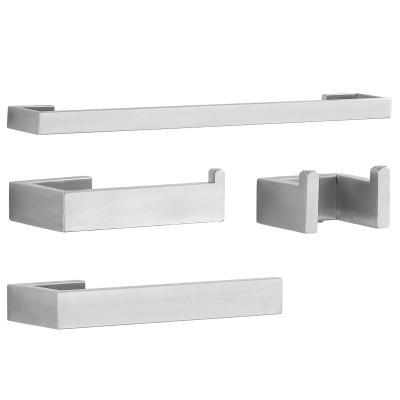 China Sustainable Supply 4 Piece 304 Stainless Steel Wholesale Brushed Bathroom Hardware Accessory Set for sale