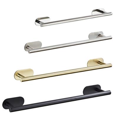 China Modern reliable quality 16INCH 40CM 304 stainless steel 3M adhesive matt blackbathroom towel bars for sale