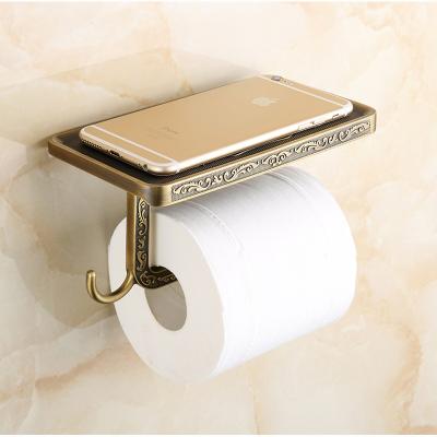 China Eco - Friendly Toilet Paper Roll Holder With Large Space Shelf For All Mobile Phone for sale