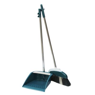 China Wholesale Household Environmentally Friendly High Density Magic Tip Dustpan and Broom Plastic Cleaning Bristle Set for sale