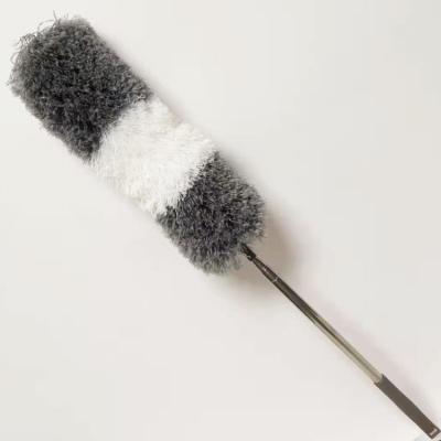 China Household Sustainable Cleaning Extended 250cm Stainless Steel Handle Telescopic Rod Soft Duster Long Microfiber Dust Brush Feather Duster for sale