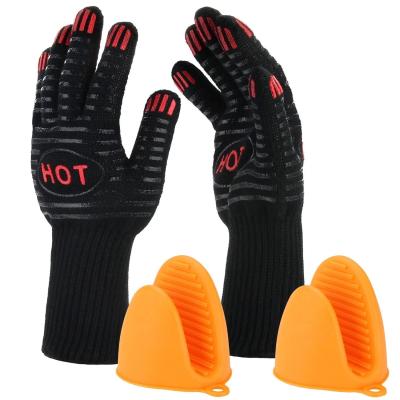 China Anti-scald High Quality Kitchen Microwave Custom Made Heat Resistant Mitt Oven Mitts For Bbq Cooking for sale