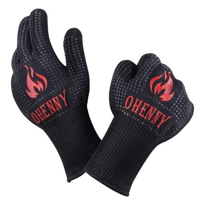 China Higher Heat Resistant New Style Thick Heat Resistant Gloves Kitchen Baking Oven Mittens BBQ Cooking Glove for sale