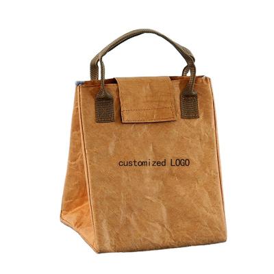 China Waterproof Outdoor portable portable DuPont paper bag kraft paper bag refrigerated thermal insulation bento bag for sale