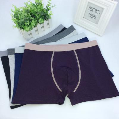 China New Fashion Solid Color Cotton Quality Men's Breathable High Rise Underwear for sale