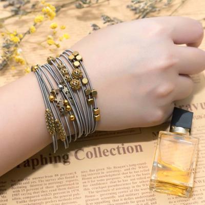 China AmorYubo TRENDY 185mm unisex guitar string bracelet with gold filled beaded pearl bracelet for sale