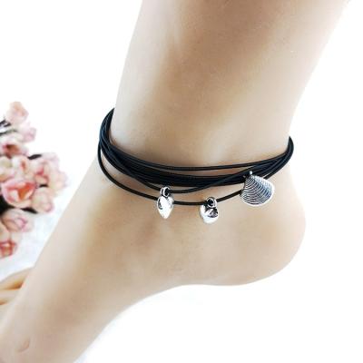 China 2021 Black Amoryubo Expo March Jewelry High Quality Lead Free Nickel Free Stainless Steel Anklets Charm Anklets For Women for sale