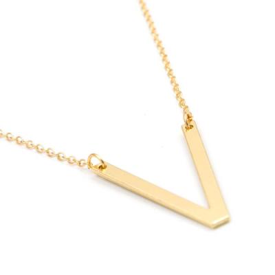 China AmorYubo Fashion Ins Style Stainless Steel Trendy 14k Gold Plated Alphabet Necklace for sale