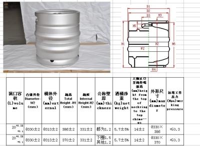 China Automatic TIG Welding 20L Slim Draft Beer Keg / Beer Brewing Barrel for sale