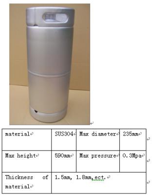 China 20 Liter US-Bierfass-Bierfässer für Haus, 1.2/1.8mm Stärke zu verkaufen