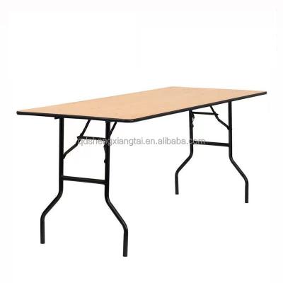 China 2021 new design traditional light wood banquet wedding party folding table and chair factory wholesale school home office table for sale