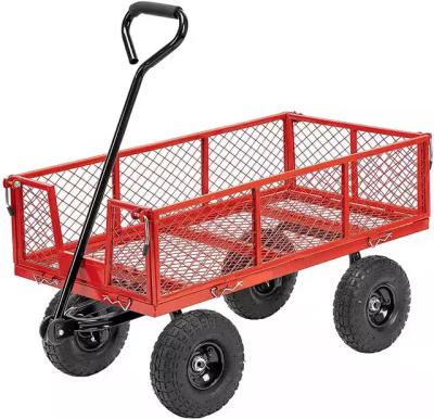 China Steel Outdoor Lawn Utility Cart Garden Tools Cart Heavy Duty 400 Pound Capacity for sale