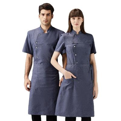 China Kitchen Cooking Chef Uniform Spot Summer Short Sleeve Hotel Restaurant Men And Women Chef Clothes Breathable Wicking Coveralls Chef Clothes for sale