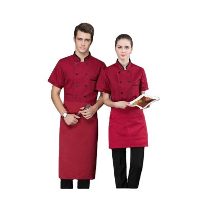 China Thick Wholesale Price Accept Customized Logo Wear-Resistant Round Neck Chef Coat Kitchen Chef Work Uniform for sale