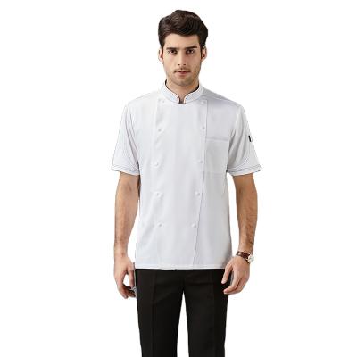 China Kitchen Cooking Chef Cross Clothes Restaurant Chef Uniform Hot Sale Hotel Chef Clothes Breathable Cloth Short Sleeves for sale