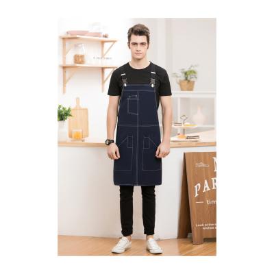 China Cleaning Recommend Accept Customized Logo Canvas Antifouling Open Wire Loop Kitchen Chef Apron For Restaurants for sale