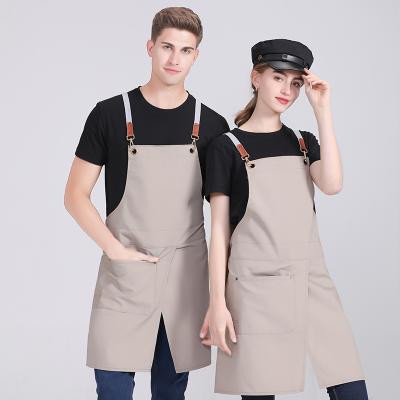 China Fashion Cleaning Design Accept Logo Canvas Antifouling Chef Apron Customized With Pockets Kitchen Uniform Cooking Chef Clothes for sale