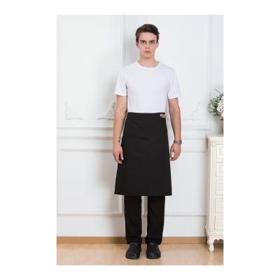 China Hot Selling Cleaning Accept Customized Cute Logo Antifouling Chef Apron Tongue 35% Cotton 65% Polyester Half Aprons China for sale