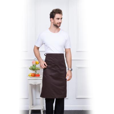 China Cleaning Recommend Accept Customized Logo Chef Apron Half Adults Kitchen Antifouling Single Pocket Wideband Cooking Short U for sale