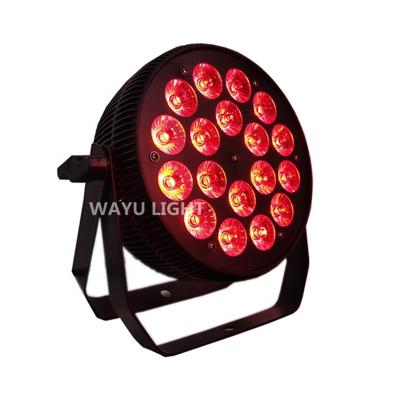 China Sports Stadiums 18 Led RGBWA+UV 6in1 LED Par Light Wireless LED Uplight W-DMX Party Mini LED Wedding Led Wash Light for sale