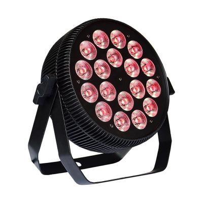 China Sports RGBWAP Stadiums 18x18W LED Par Light 6 in 1 DMX Par LED Slim Flat LED Wedding Wash Parcan Stage Lighting for sale