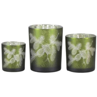 China Home Decoration Home Scented Candle Decoration Glass Candle Holder Clear Frosted Glass Candle Cup Home Use Decoration for sale