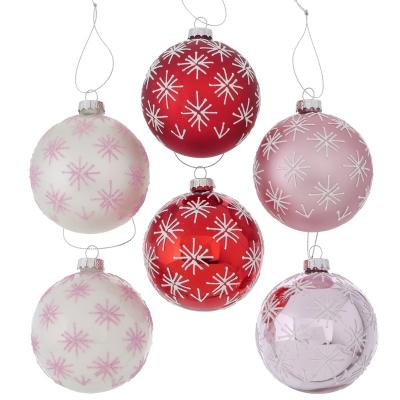 China Simple Christmas Ornaments Glass Baubles Box Sublimation Glass Christmas Balls for sale