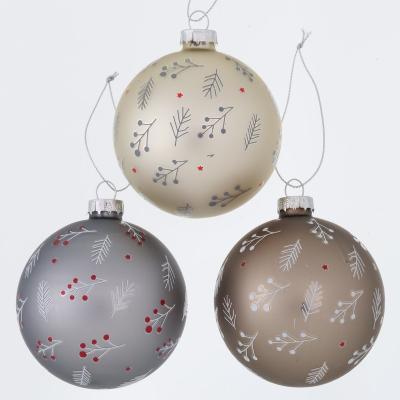 China Custom Heartwarming Glass Christmas Baubles Decoration 8Cm Christmas Tree Glass Ball for sale