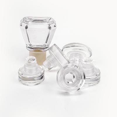 China Custom Logo Crystal Glass Cork Stopper for Vodka Tequila Whisky Bottle Provided Freely for sale