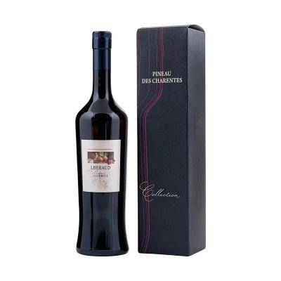 China Single 750Ml Bottle Red Wine Gift Box Custom Printed PU Leather Carrier Box Packaging for sale