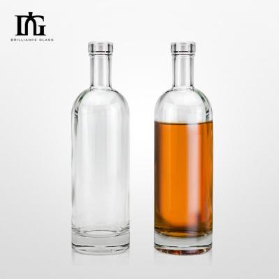 China Engraved 500ml 750ml 1000ml Vodka Spirit Bottle with Rum Gin Liquor Alcohol Glass Bottle for sale