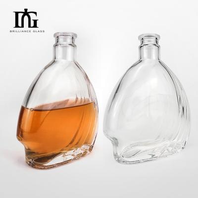 China Collar Material Glass Special Shaped Glass Bottle 500ml Glass Liquor Bottles for sale