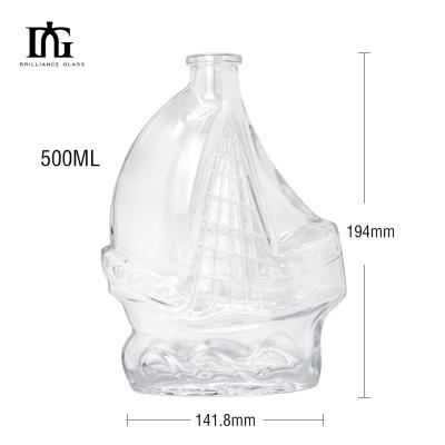 China Sealing Type CORK 500ml Decal Crafts Gin Bottle Glass for Modern Custom Size and Color for sale