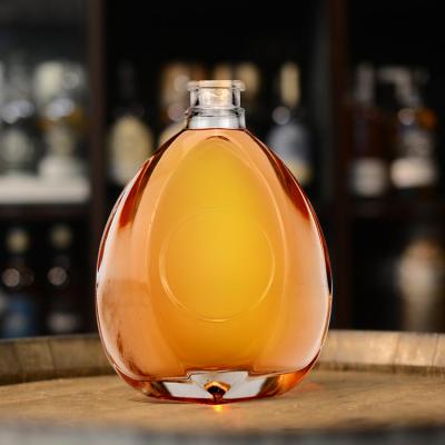 China Unique Drop-shaped 500ml 700ml 750ml Whisky Bourbon Brandy Wine Glass Bottle for Beer for sale