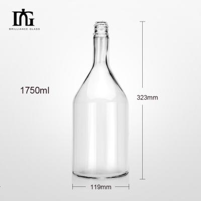 China Custom Label Glass Bottle for Whiskey Juniper Vodka 750ml 1000ml 1750ml Capacity Made for sale