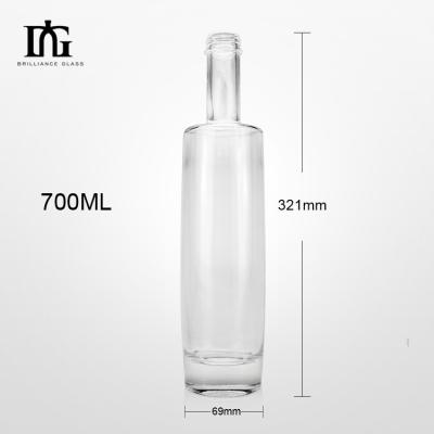 China 500ml 700ml Crystal White Round Wine Bottle with Hot Stamping and CORK Sealing Type for sale