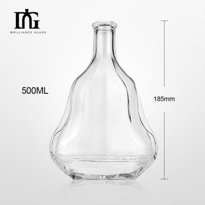 China Custom 500ml/1000ml Guitar Glass Whiskey Brandy Glass Bottle for Liquors and Beverages for sale