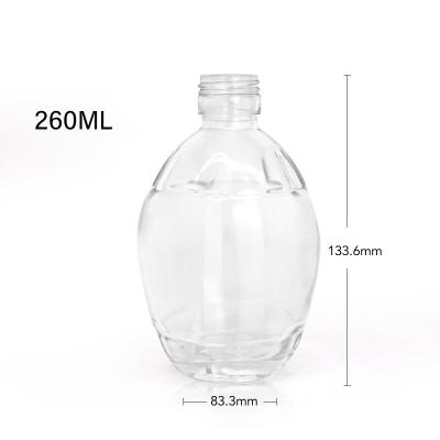 China 250ml 375ml 700ml Glass Collar Maple Syrup Bottles Flat Syrup Dispenser With Handle for sale