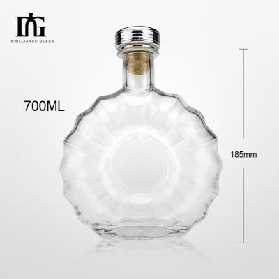 China 700ml Round Glass Bottle With Cork for Beverage Industrial Popular Product Provided Freely for sale