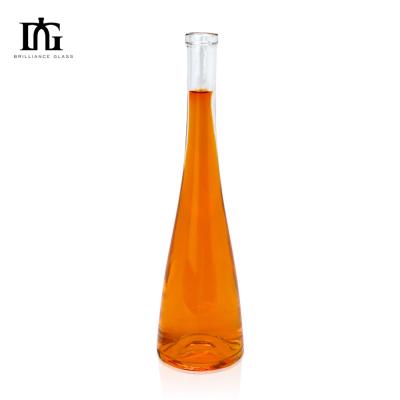 China 500ml Transparent Glass Bottle with Fine White Material and Silk Mouth Glass Material for sale