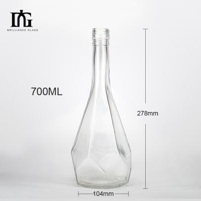 China OEM/ODM akzeptabel Custom Glass Liquor Flasche Wodka Gin Flasche mit Korken Gin Glasflasche zu verkaufen