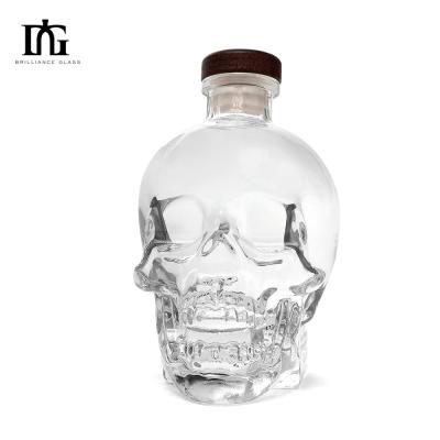 China Collar Material Glass 500ml 750ml Glass Gin Bottle for Liquor Vodka Glass Wine Bottle for sale