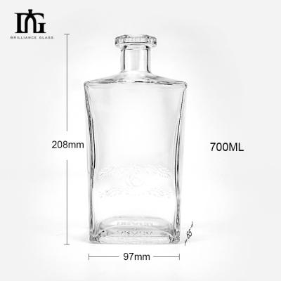 China OEM/ODM Accptable Fancy 500ml Square Glass Liquor Bottle for Ice Wine for sale