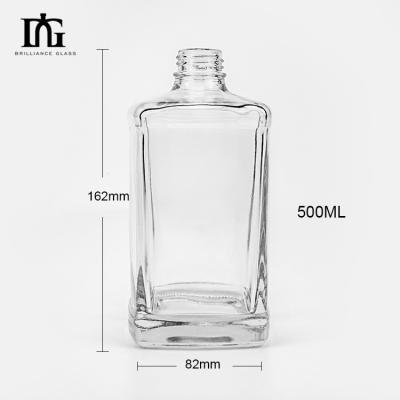 중국 500ml 산 모양 유리 스프레이 컬러 술 보드카 진 위스키 테킬라 럼 스피릿 병 판매용