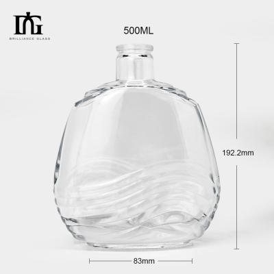 中国 750ml ガラス クリア 丸 700ml ガラス スピリット ボトル ウイスキーとブランデー TJ008 販売のため