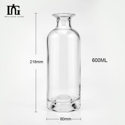 China Customised Split Compartments Glass Bottle for Whiskey Rum Tequila Vodka Gin Brandy 200ml 300ml 500ml 700ml for sale