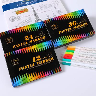 China GuangNa6800 Powder enamel acrylic Marker 12/24/36 color set Hand-painted graffiti coloring hand pen painting watercolor pen GN6800 for sale