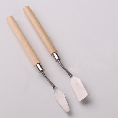 China Wooden handle Stainless Steel Oil Knives Artist Crafts Spatula Palette Knife For Oil Painting Art Set Supplies DIY Craft Wholesale for sale