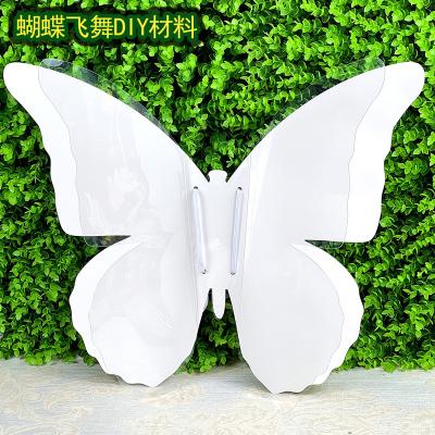 China Basic Supplies Double blank butterfly diy material three-dimensional transparent children's drawing paper family activities graffiti hand-paint for sale