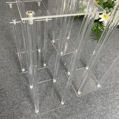 China Wholesale Wedding Home Decor Wedding Table Decoration Centerpieces Flower Stands Decorative Wedding Pillars Stands Flowers Floor Stand For Wedding for sale